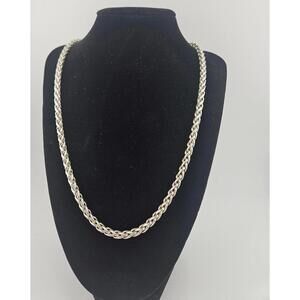 24in Sterling Silver Wheat 5mm Spiga Necklace Espo joseph esposito-58.5grams